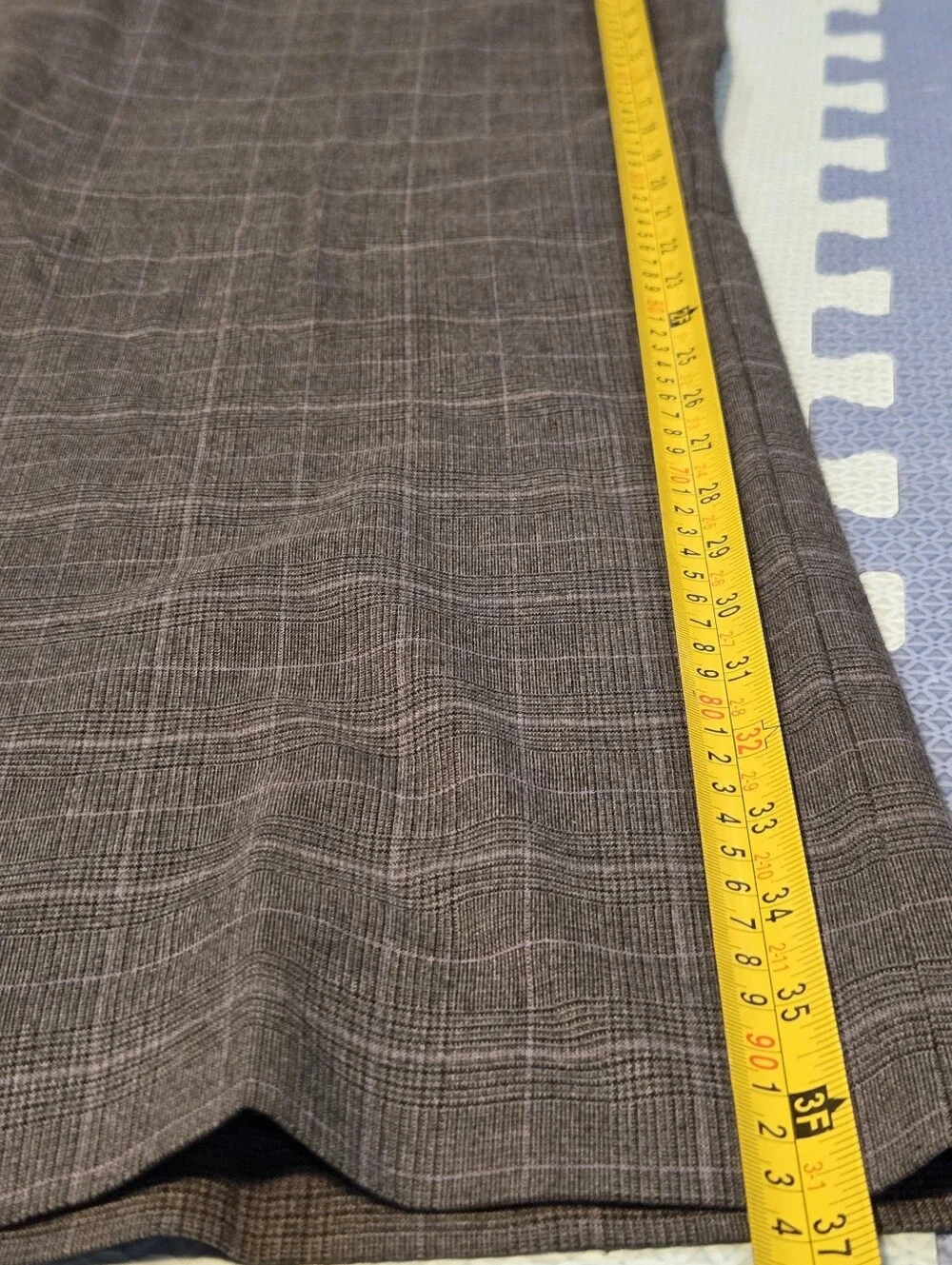 Dressbarn Wide-Leg Trousers Brown Windowpane Plaid Dress Pants Preppy Size 8